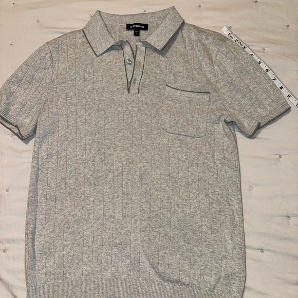 Express Men's Polo Shirt in Light Gray - Picture 4 of 6